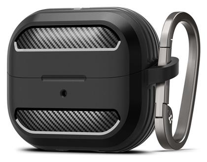 Spigen Rugged Armor Θήκη Σιλικόνης με Γάντζο σε Μαύρο χρώμα για Samsung Galaxy Buds 3 / 3 Pro