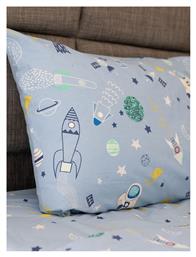 Sunshine Σετ Σεντόνια Μονά με Λάστιχο Βαμβακερά Feelings 44 Γαλάζιο 165x270cm 3τμχ