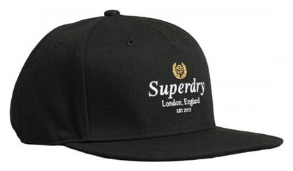 Superdry Ανδρικό Jockey με Ίσιο Γείσο Μαύρο