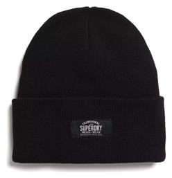 Superdry Beanie Unisex Σκούφος Πλεκτός σε Μαύρο χρώμα από το Zakcret Sports