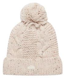 Superdry Cable Knit Bobble Pom Pom Beanie Γυναικείος Σκούφος με Πλεξούδες σε Μπεζ χρώμα