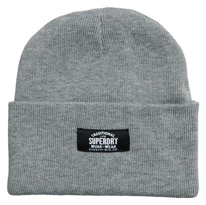 Superdry Classic Beanie Unisex Σκούφος Πλεκτός σε Γκρι χρώμα από το Altershops