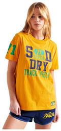 Superdry Collegiate Athletic Union Γυναικείο T-shirt Κίτρινο