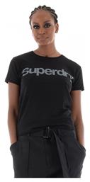 Superdry D1 Sdcd Core Logo City Fitted Γυναικείο T-shirt Μαύρο