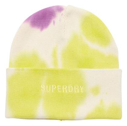 Superdry D2 Vintage Dyed Beanie Γυναικείος Σκούφος Πλεκτός σε Κίτρινο χρώμα