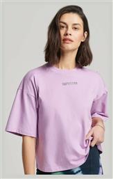 Superdry Γυναικείο Oversized T-shirt Λιλά