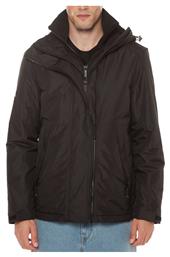 Superdry 'hooded Yachter Ανδρικό Χειμωνιάτικο Μπουφάν Αντιανεμικό Μαύρο