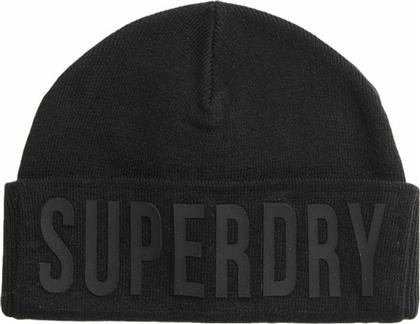 Superdry Surplus Silicone Ανδρικός Beanie Σκούφος σε Μαύρο χρώμα από το Zakcret Sports