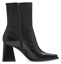 Tamaris Δερμάτινα Γυναικεία Μποτάκια με Ψηλό Τακούνι Μαύρα