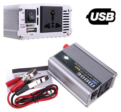 TBE Inverter Αυτοκινήτου Τροποποιημένου Ημιτόνου 300W για Μετατροπή 12V DC σε 220V AC με 1xUSB
