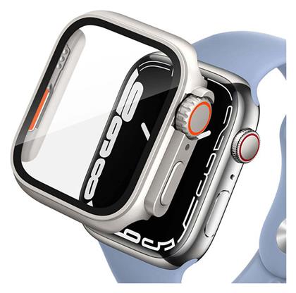 Tech-Protect Defense 360 Πλαστική Θήκη με Τζαμάκι Titanium / Orange για το Apple Watch 44mm