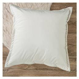 Teoran Διακοσμητική Μαξιλαροθήκη Velvet 01 Ivory 45x45εκ.