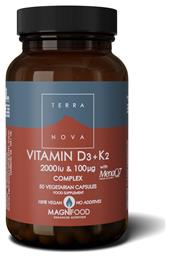 TerraNova Vitamin D3 2000iu with K2 100μg Βιταμίνη για Ανοσοποιητικό 2000iu 50 φυτικές κάψουλες από το Pharm24