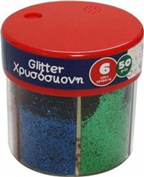 The Littlies Χρυσόσκονη Glitter Πολύχρωμη σε Αλατιέρα 50gr Σετ 6τμχ από το Moustakas Toys