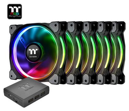 Thermaltake Riing Plus 14 RGB Radiator Fan TT Premium Case Fan 140mm με Σύνδεση 4-Pin PWM 5τμχ από το Public