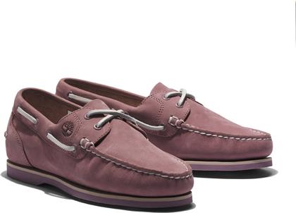 Timberland Δερμάτινα Γυναικεία Boat Shoes σε Μωβ Χρώμα