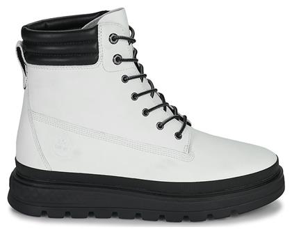 Timberland Ray City 6 Inch Δερμάτινα Γυναικεία Αρβυλάκια με Μεσαίο Τακούνι Λευκά