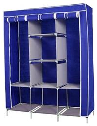 Timeless Tools Υφασμάτινη Ντουλάπα με Φερμουάρ και Ράφια σε Μπλε Χρώμα 130x45x170cm