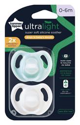 Tommee Tippee Πιπίλες Σιλικόνης Ultra Light Λευκό/Βεραμάν για 0-6 μηνών 2τμχ από το Pharm24