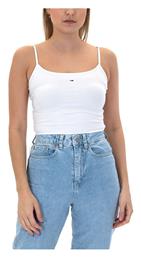 Tommy Hilfiger Essential Γυναικείο Crop Top Βαμβακερό με Τιράντες ΛΕΥΚΟ