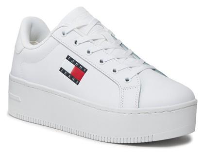 Tommy Hilfiger Γυναικεία Flatforms Sneakers Λευκό