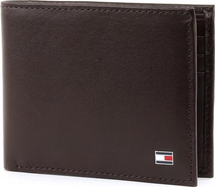 Tommy Hilfiger Small Embossed Bifold Δερμάτινο Ανδρικό Πορτοφόλι Καφέ από το Modivo