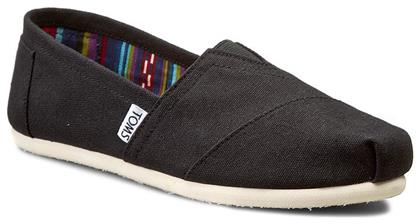 Toms Classic Alpargatas Υφασμάτινες Γυναικείες Εσπαντρίγιες σε Μαύρο Χρώμα