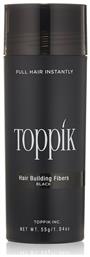 Toppik Ίνες Κάλυψης Αραίωσης Μαλλιών με Κερατίνη Hair Building Fibers Giant Black 55gr