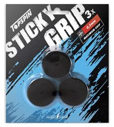 Topspin Sticky Tennis Overgrips - 0.50mm x 3 Black