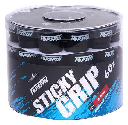 Topspin Sticky Tennis Overgrips - 0.50mm x 60 Black