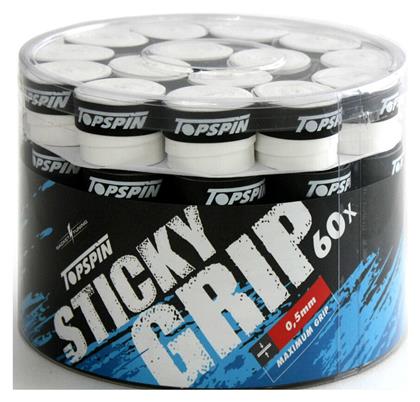 Topspin Sticky Tennis Overgrips - 0.50mm x 60 White / Black από το E-tennis