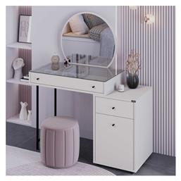 Τουαλέτα Κρεβατοκάμαρας Dior Ξύλινη Λευκό Του Πάγου με Καθρέπτη 108x45x130εκ.