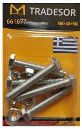 Tradesor Βίδα Εξάγωνη με Διάμετρο M6 και Μήκος 40mm