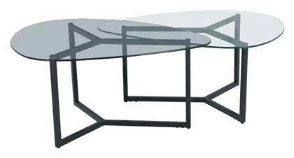 Τραπεζάκι Σαλονιού Rocks 82x59x40cm Διάφανο Fume