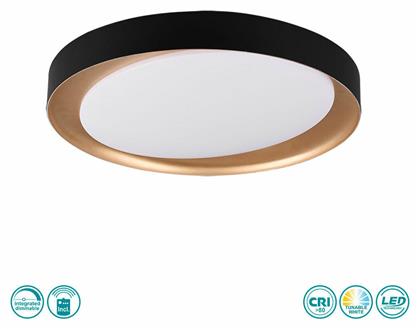 Trio Lighting Zeta Μοντέρνα Μεταλλική Πλαφονιέρα Οροφής με Ενσωματωμένο LED σε Μαύρο χρώμα 48.5cm