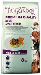 TropiDog Premium Adult Small Breeds Beef & Rice 8kg Ξηρά Τροφή για Ενήλικους Σκύλους Μικρόσωμων Φυλών με Βοδινό / Ρύζι