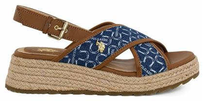 U.S. Polo Assn. Kate 005 Καλοκαιρινές Γυναικείες Πλατφόρμες σε Στυλ Εσπαντρίγιας Navy Μπλε