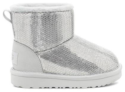 Ugg Australia Classic Mini Δερμάτινες Παιδικές Μπότες Ασημί