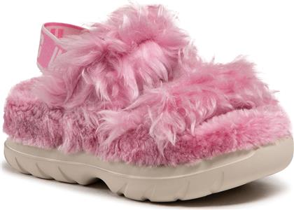 Ugg Australia Fluff Sugar Γυναικεία Σανδάλια Flatforms σε Ροζ Χρώμα