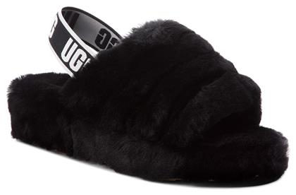 Ugg Australia Fluff Yeah Slide Χειμερινές Γυναικείες Παντόφλες με γούνα σε Μαύρο Χρώμα