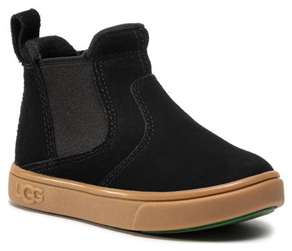 Ugg Australia Hamden II Δερμάτινα Παιδικά Μποτάκια με Φερμουάρ Μαύρα