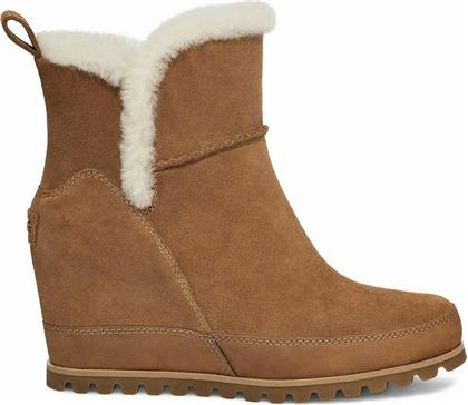 Ugg Australia Malvella Suede Γυναικεία Μποτάκια με Πλατφόρμα & Γούνα Chestnut
