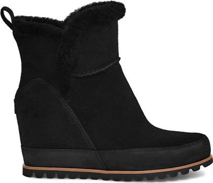 Ugg Australia Malvella Suede Γυναικεία Μποτάκια Αστραγάλου με Πλατφόρμα & Γούνα Μαύρα