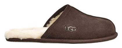 Ugg Australia Scuff Δερμάτινες Χειμερινές Ανδρικές Παντόφλες Καφέ