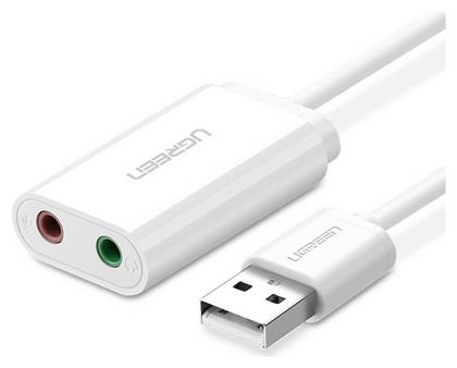 Ugreen US205 Εξωτερική USB Κάρτα Ήχου 2.0 σε Λευκό χρώμα από το Uniqueshop