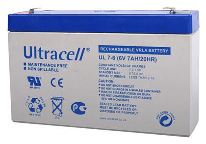 Ultracell UL 7-6 με Χωρητικότητα 7Ah και Τάση 6V 1τμχ