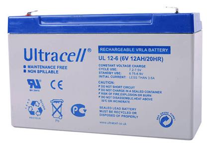 Ultracell UL12-6 Μπαταρία UPS με Χωρητικότητα 12Ah και Τάση 6V