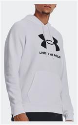 Under Armour Ανδρικό Φούτερ με Κουκούλα και Τσέπες Λευκό