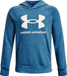 Under Armour Fleece Παιδικό Φούτερ με Κουκούλα και Τσέπες Γαλάζιο Rival