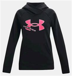 Under Armour Fleece Παιδικό Φούτερ με Κουκούλα και Τσέπες Μαύρο Rival